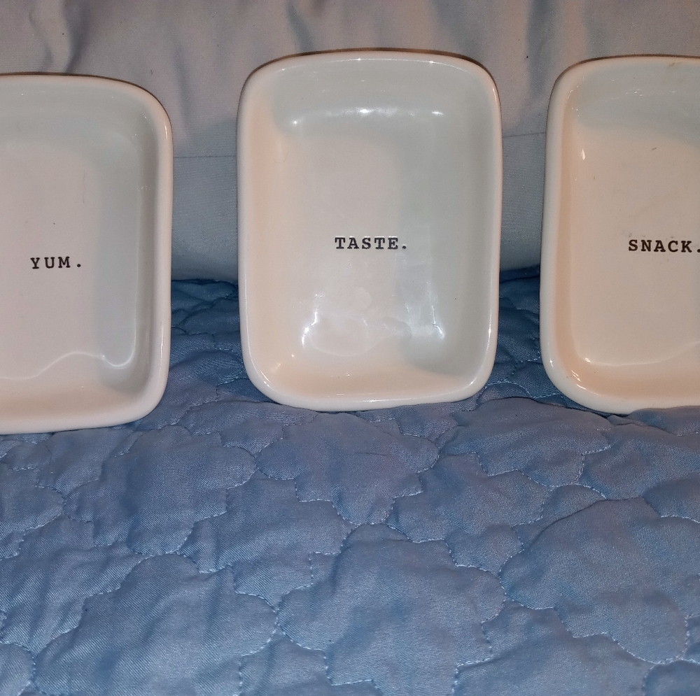 Rae Dunn by Magenta Snack Plates and Easter Plates both Sets